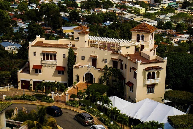 aerial view over the Museo Castillo Serrallés