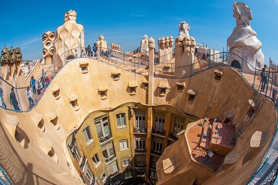 Casa Mila, an example of Gaudi architecture