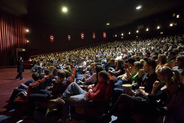 People at the cinema during a film festival