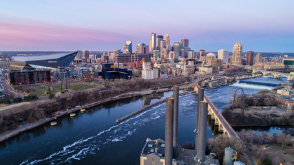 Minneapolis Skyline at Sunrise - Cityscape - Aerial - things to do in minneapolis
